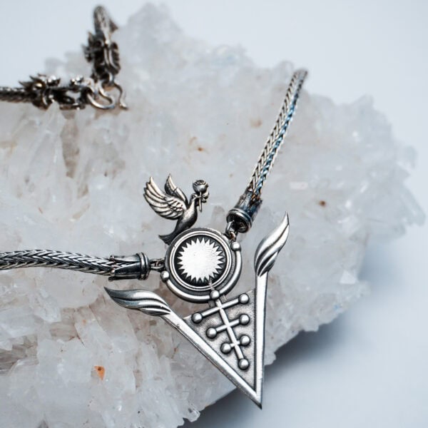 Peace Pendant with Dove and Rose - Version II - Image 5